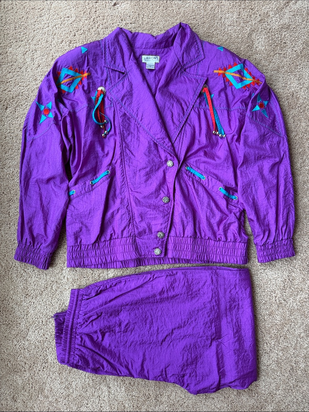 Vintage Women’s Nylon Track Suit - Purple